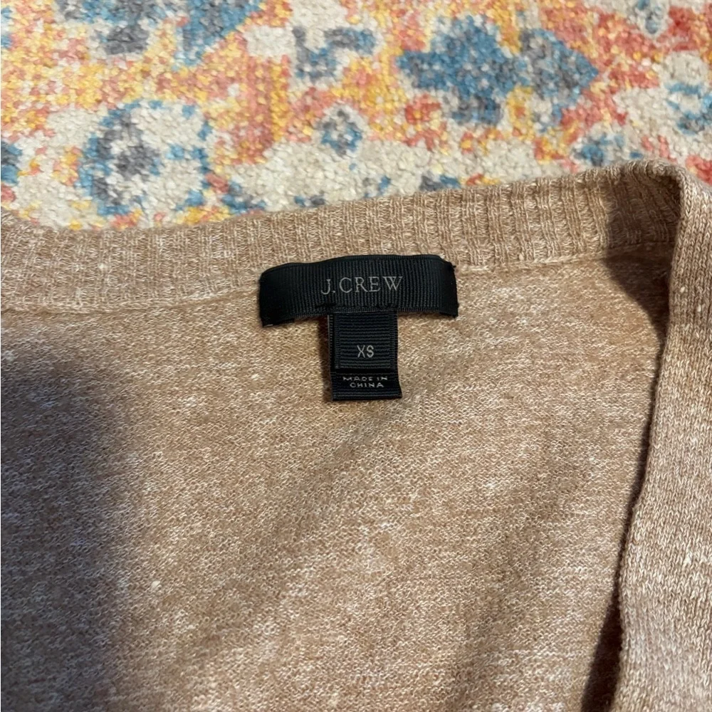 J. Crew merino wool-linen v-neck cardigan - Picture 2 of 7